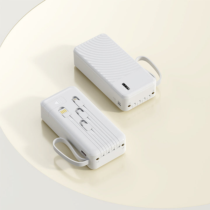 Bærbar Powerbank med integrert multifunksjonsladekabel Skanto