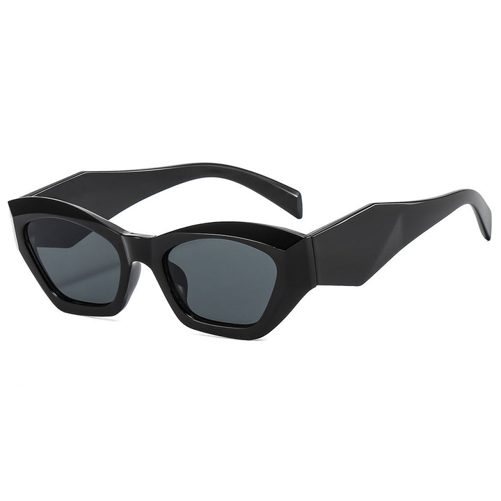 Dame geometrisk designer solbrille med glitrende ramme Skanto