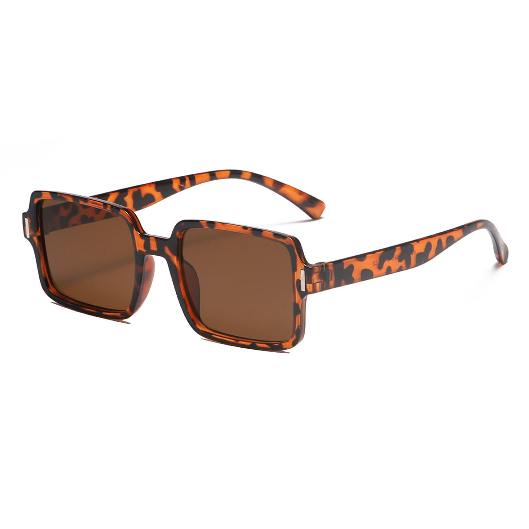 Dame kvadratisk solbrille i elegant leopardmønster Skanto