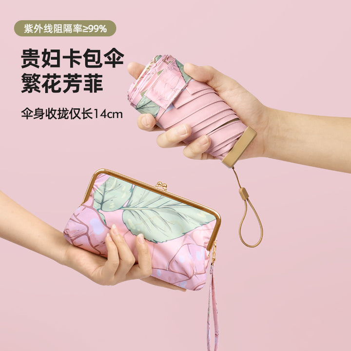 Dame floral sammenleggbare paraply Skanto