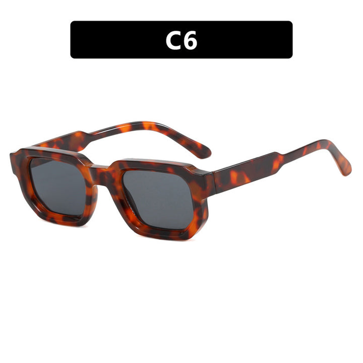 Dame geometrisk solbrille med moderne høyglansramme Skanto