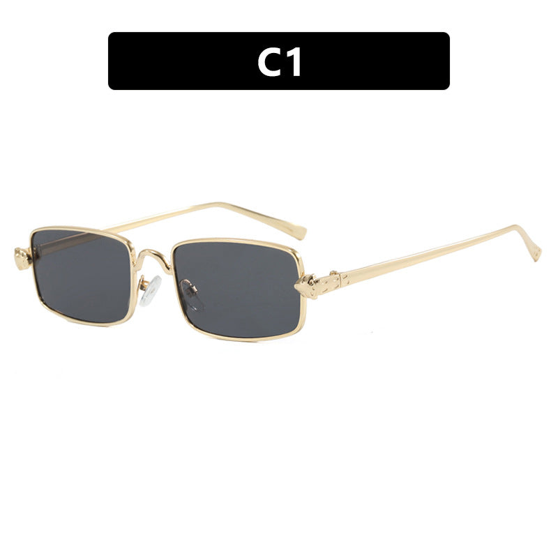 Dame elegant kvadratisk solbrille med luksus metallramme og UV-beskyttelse Skanto
