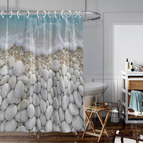 Kystinspirert kunstnerisk dusjforheng Skanto