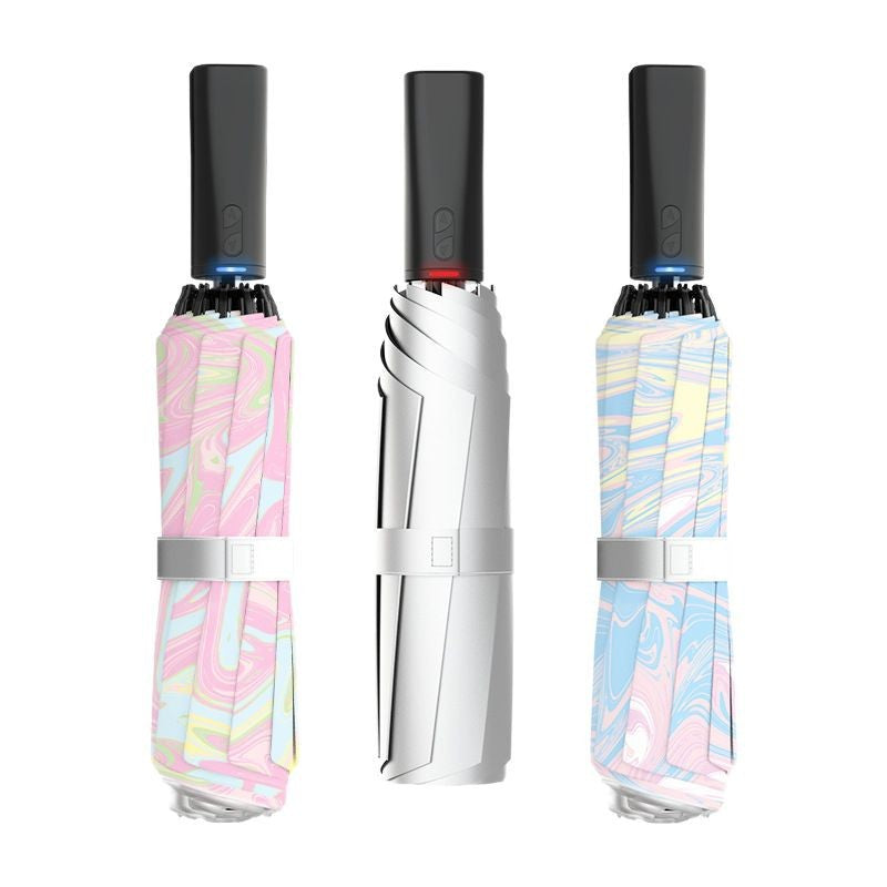 Dame automatisk sammenleggbar paraply med marmorert design Skanto