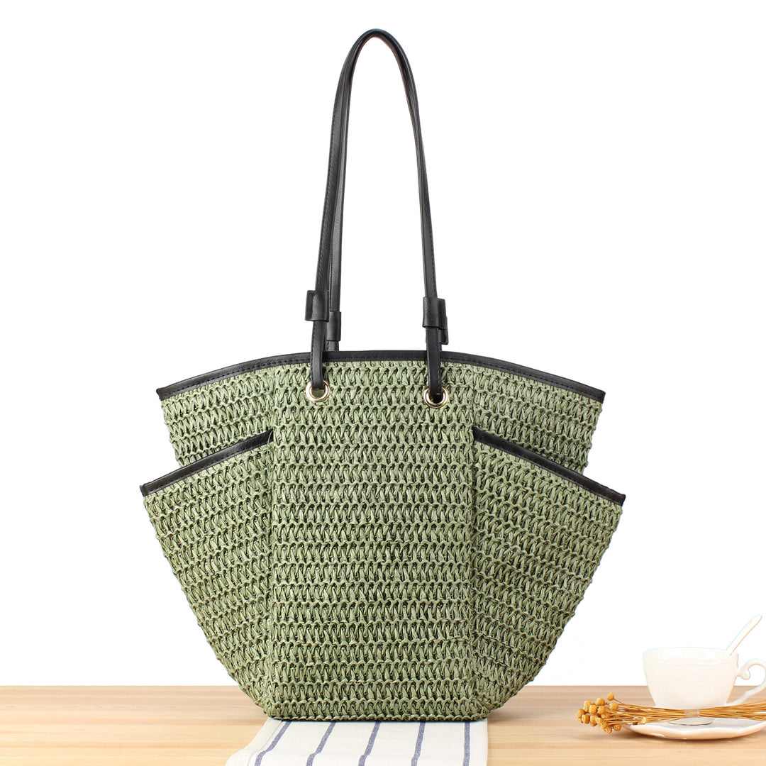 Tote bag with thoughtful compartment design and durable leather handles Skanto