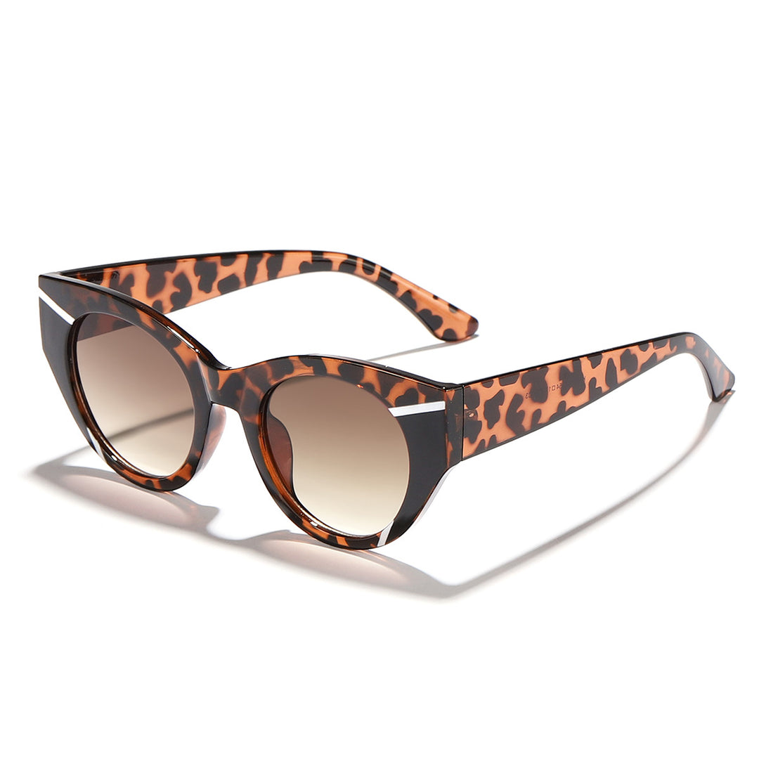 Dame moteriktig solbrille med unik leoprint Skanto