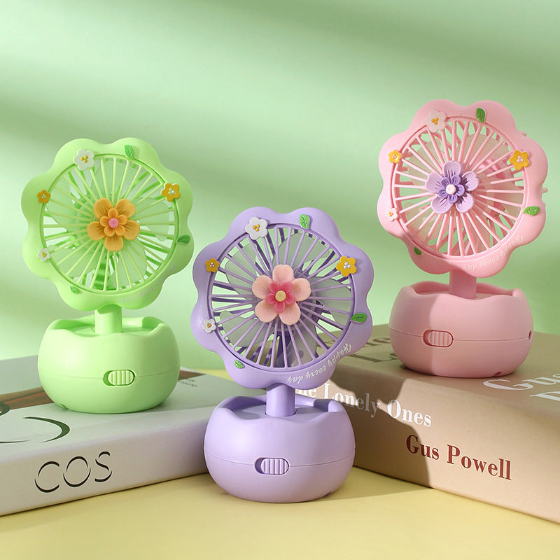 Dame bærbar blomsterdesign mini-vifte Skanto