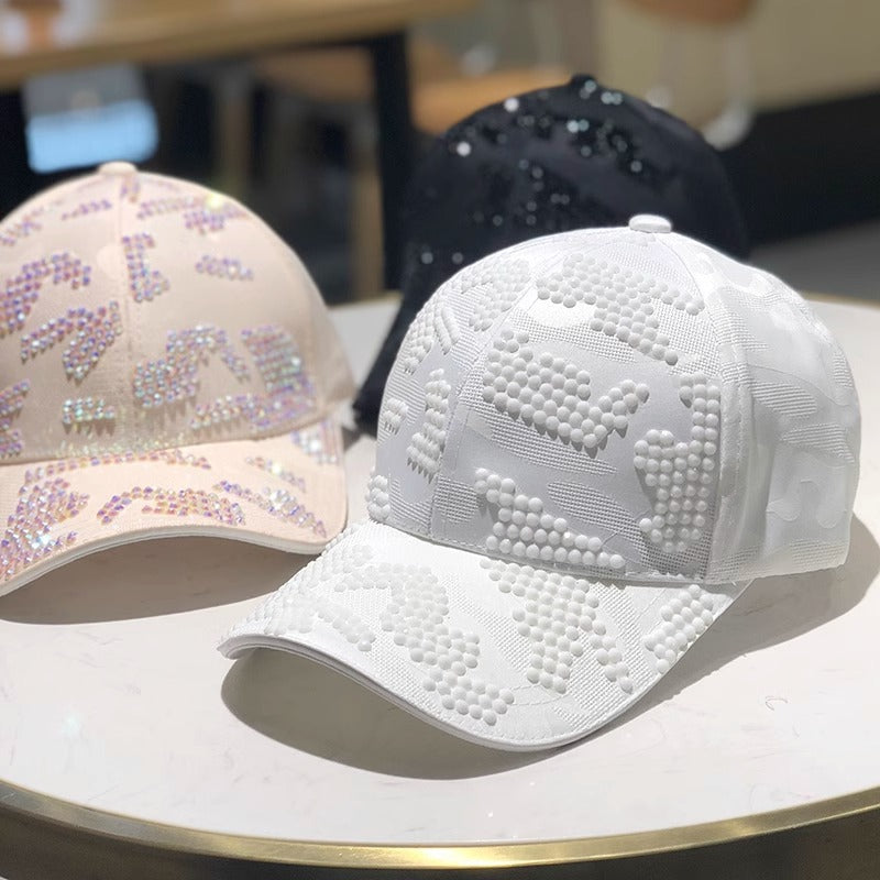 Dame dekorert paljett baseball cap Skanto