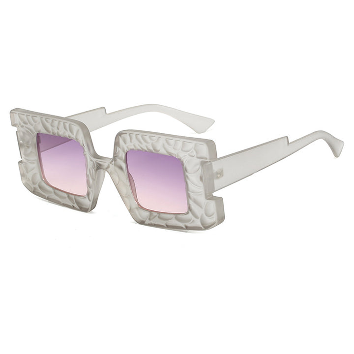 Dame oversized solbrille med strukturert ramme Skanto