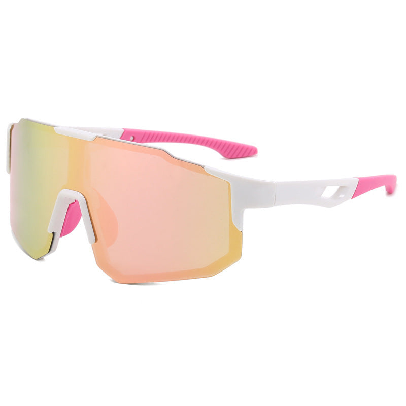 Unisex nan sporty sykkel-solbriller med ett-stykk visir, UV-beskyttelse og gummierte nesepads Skanto