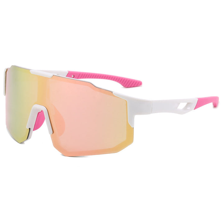 Unisex nan sporty sykkel-solbriller med ett-stykk visir, UV-beskyttelse og gummierte nesepads Skanto