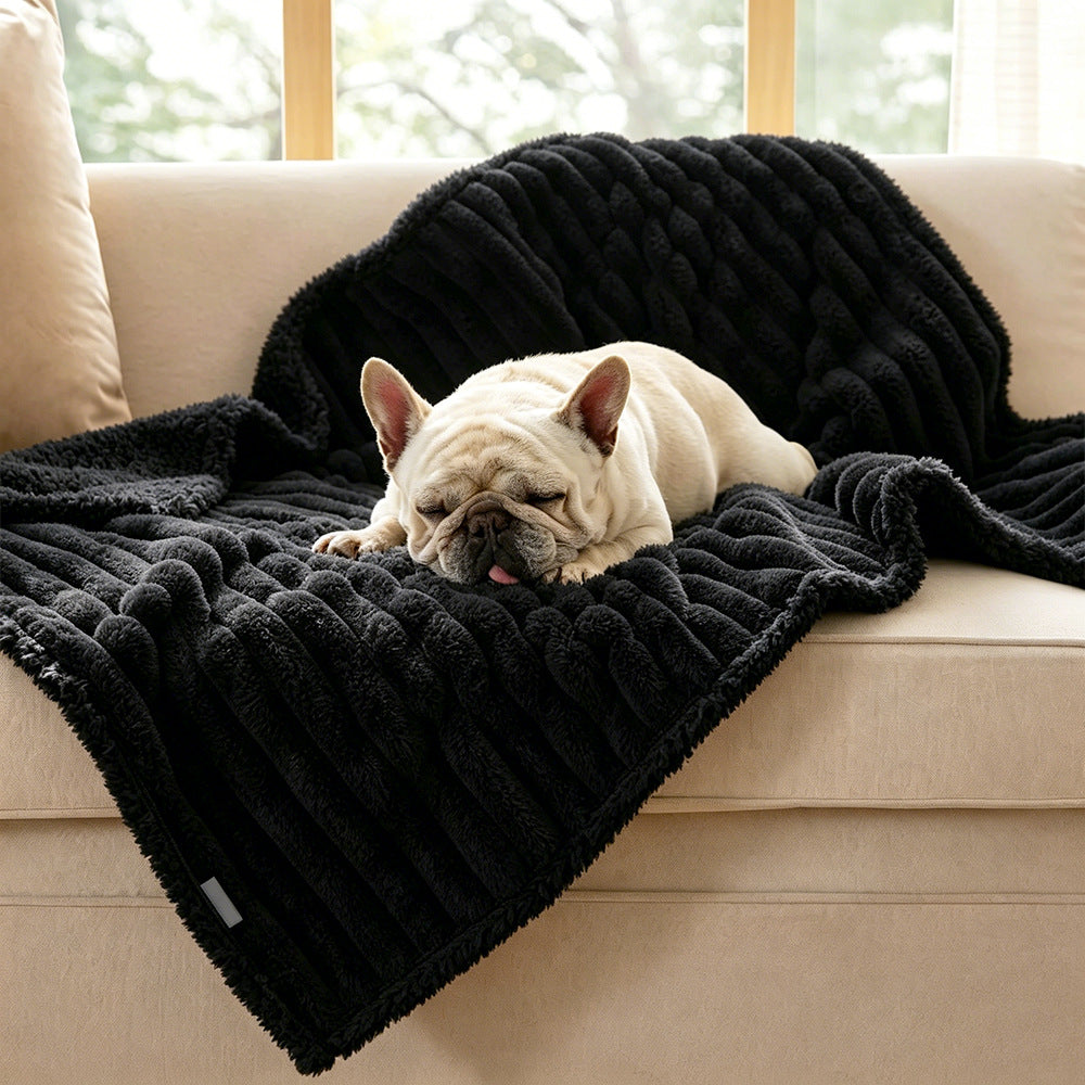 Plysj hunde kastet teppe