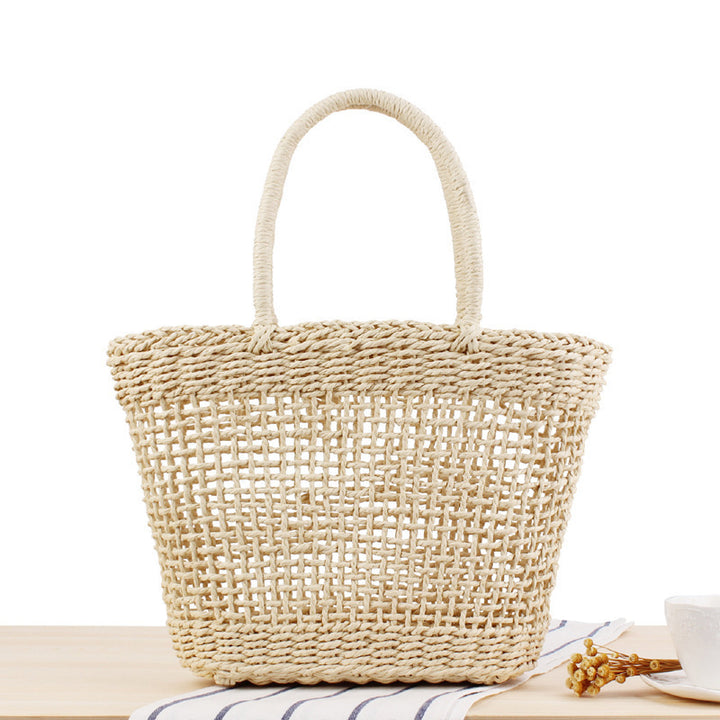 Braidet bæreveske i naturmateriale Skanto