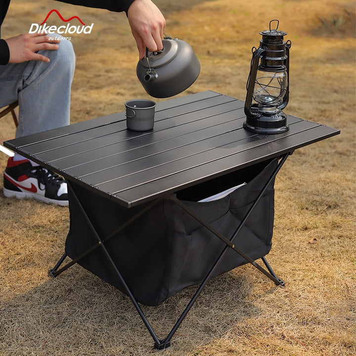 Sammenleggbar Campingbord Med Innebygd Oppbevaring Skanto