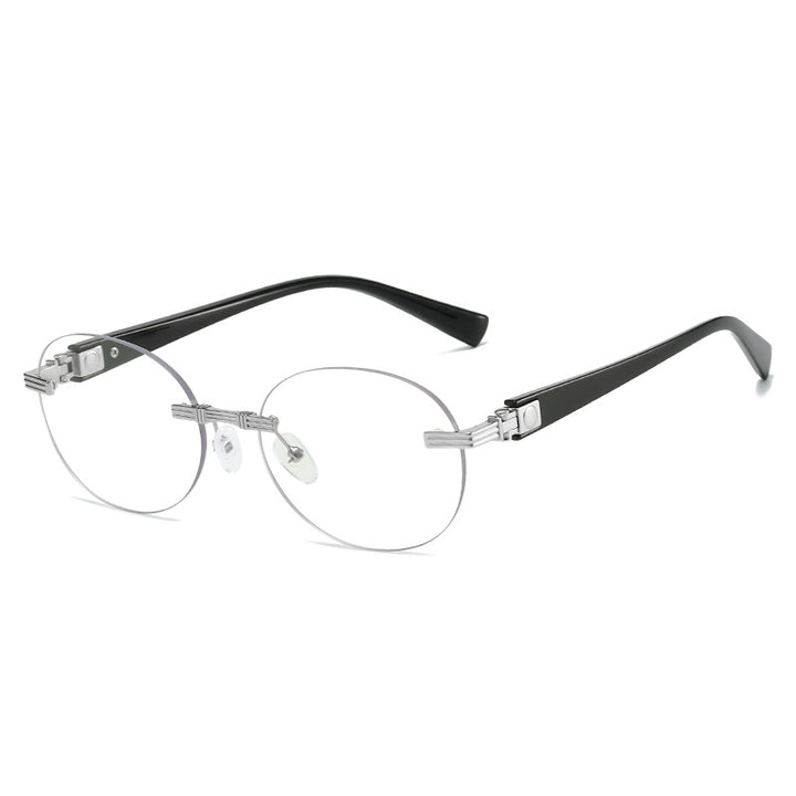 Dame motefull solbrille med gjennomsiktig ramme og fleksibel nesestøtte Skanto