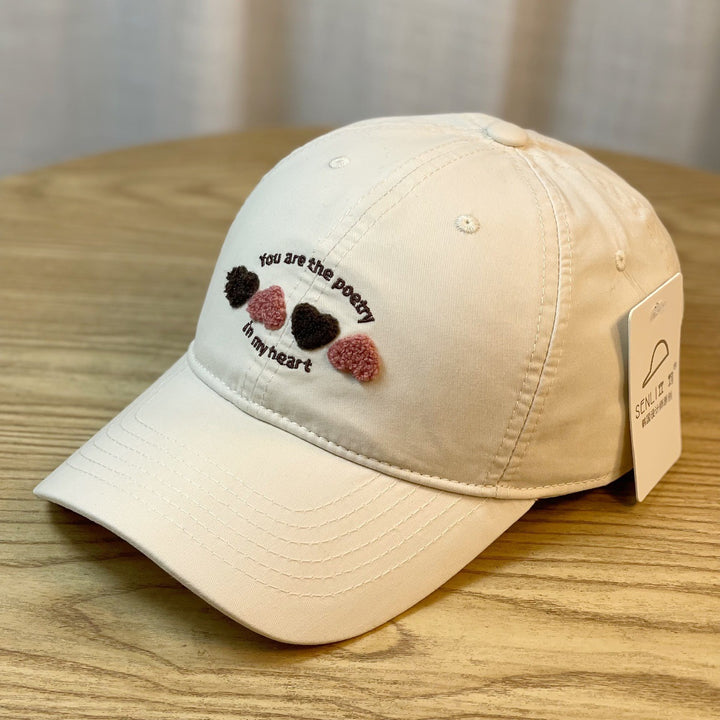 Kvinners Brodert Hjerte Motiv Baseballcap Skanto