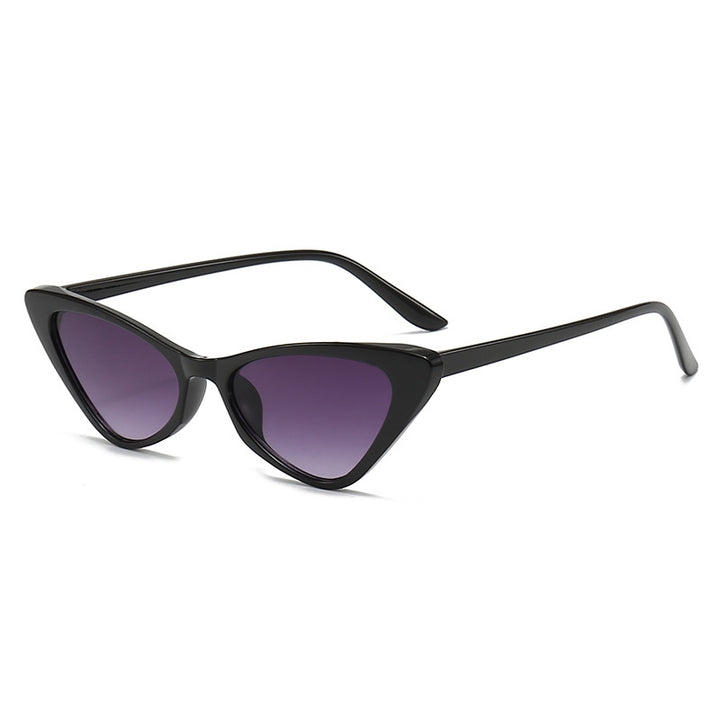 Dame stilige Cat-Eye solbriller med glanset plastramme Skanto