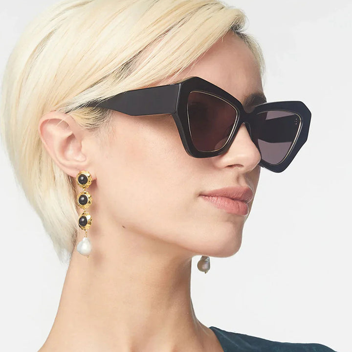 Dame trendy Cat-Eye solbriller med elegant ramme og UV-beskyttelse Skanto