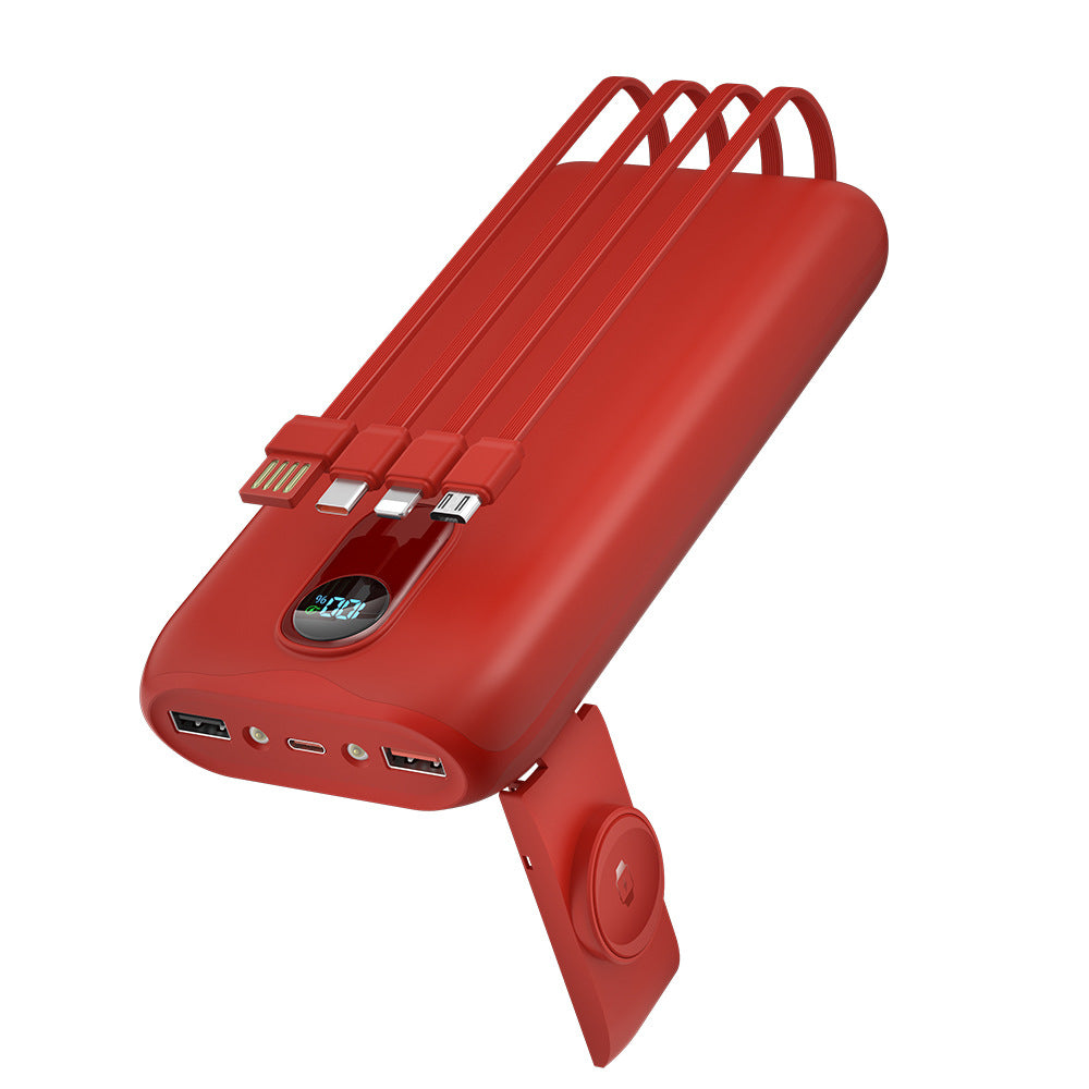 Powerbank med integrerte ladekabler og LCD-skjerm Skanto
