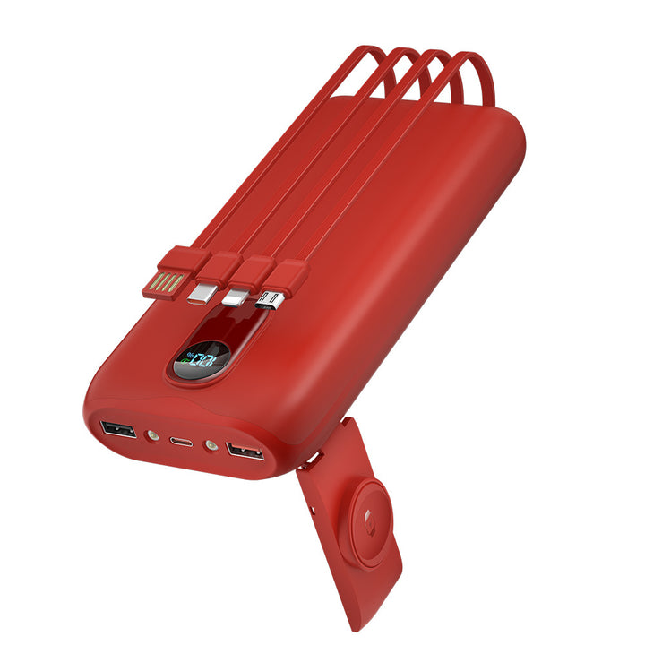 Powerbank med integrerte ladekabler og LCD-skjerm Skanto