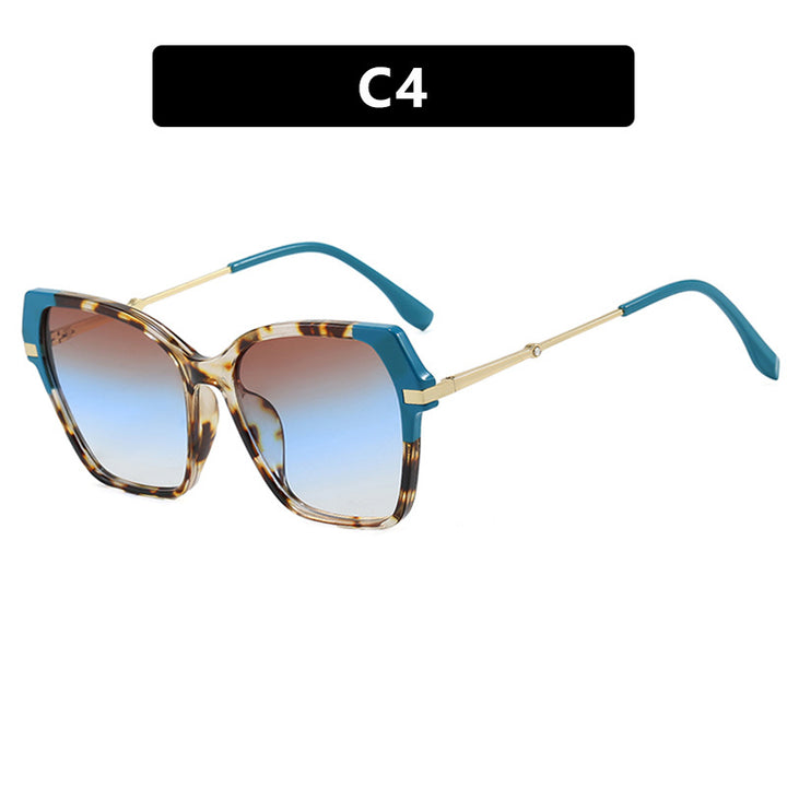 Dame kvadratisk solbrille med elegant metallramme og beskyttende UV-filter Skanto