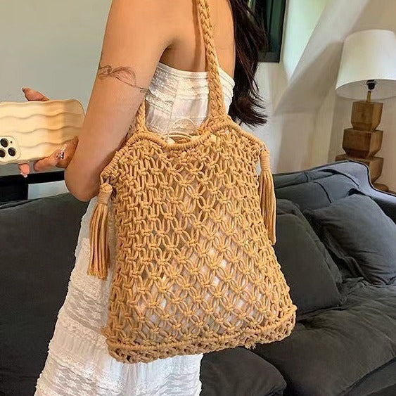 Trendy Makramee Crossbody Bag Skanto