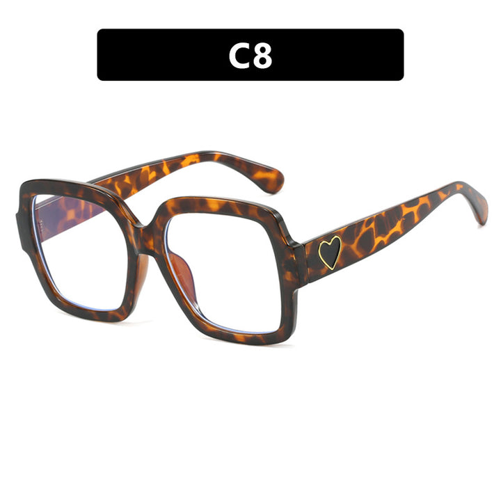 Dame firkantet solbrille med leken hjerte detalj Skanto
