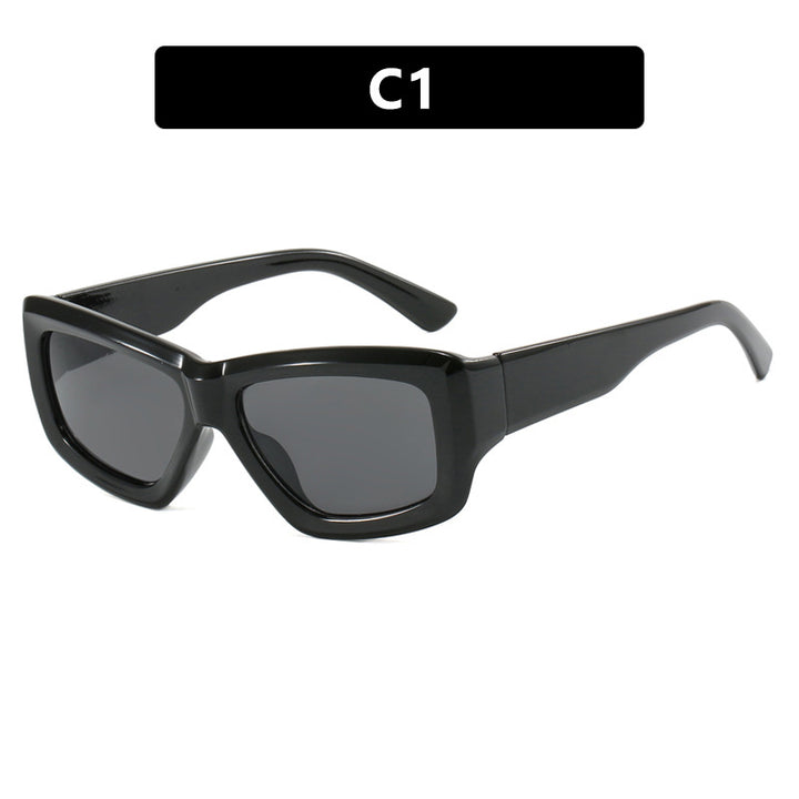 Dame trendy firkantet solbrille med gjennomsiktig ramme og komfortable linser Skanto