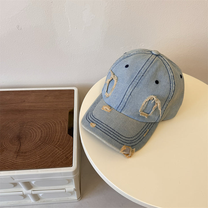 Herre Slitt Denim Baseball Caps Skanto 1783921899