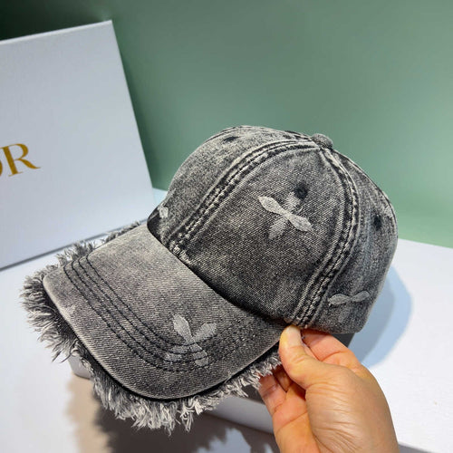 Unisex Slittet Denim Frynset Caps Skanto