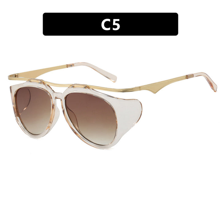 Dame Cat-Eye solbriller med unikt design og beskyttende glass Skanto