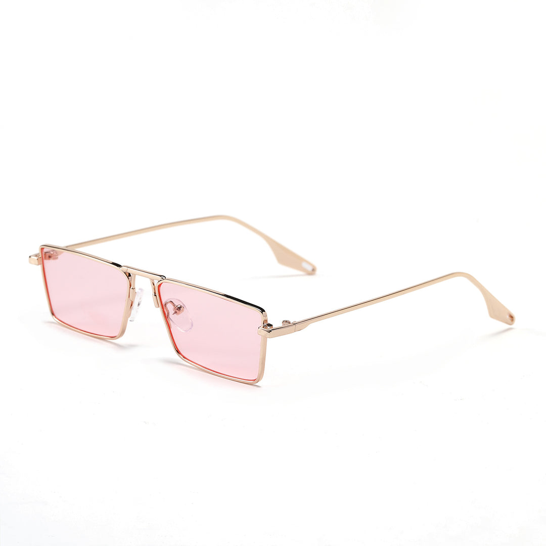 Dame elegant firkantet solbrille med smal metallramme og UV-beskyttelse Skanto