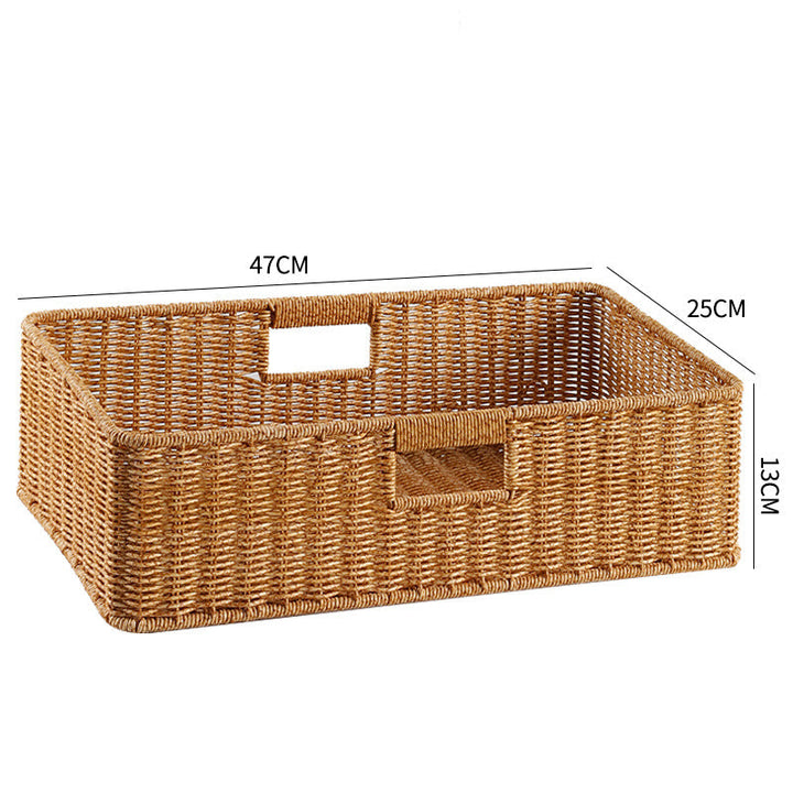 Håndvevd Oppbevaringskurv med Utskjærte Håndtak Skanto