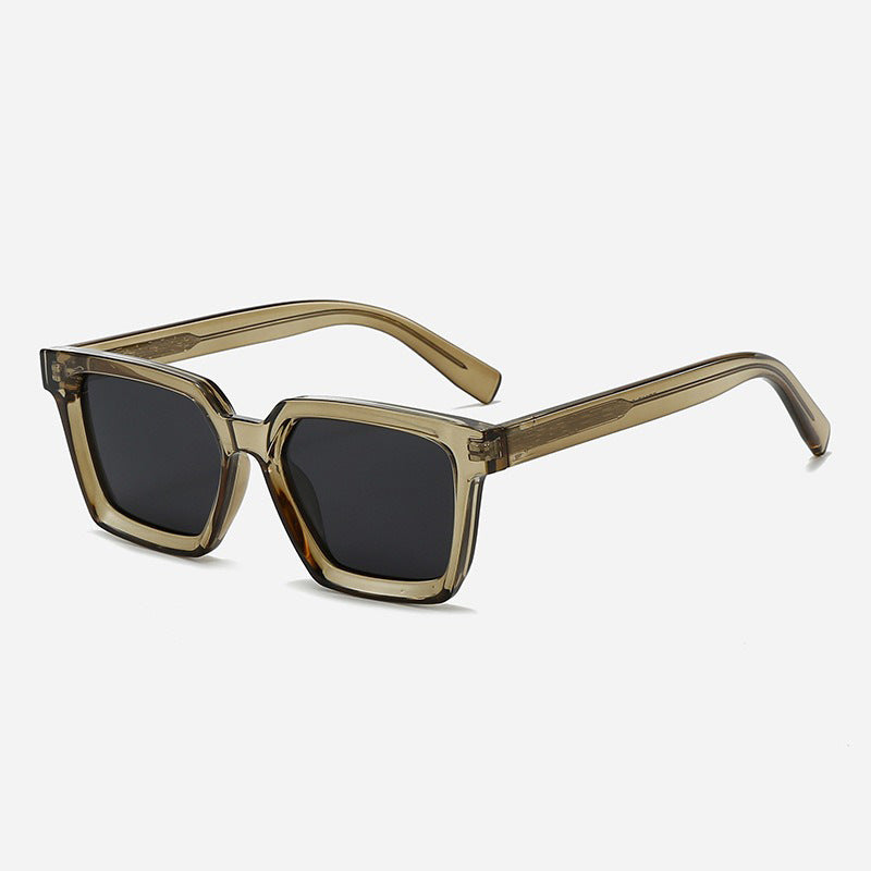 Dame kvadratisk solbrille med gjennomsiktig ramme og polarisert glass Skanto