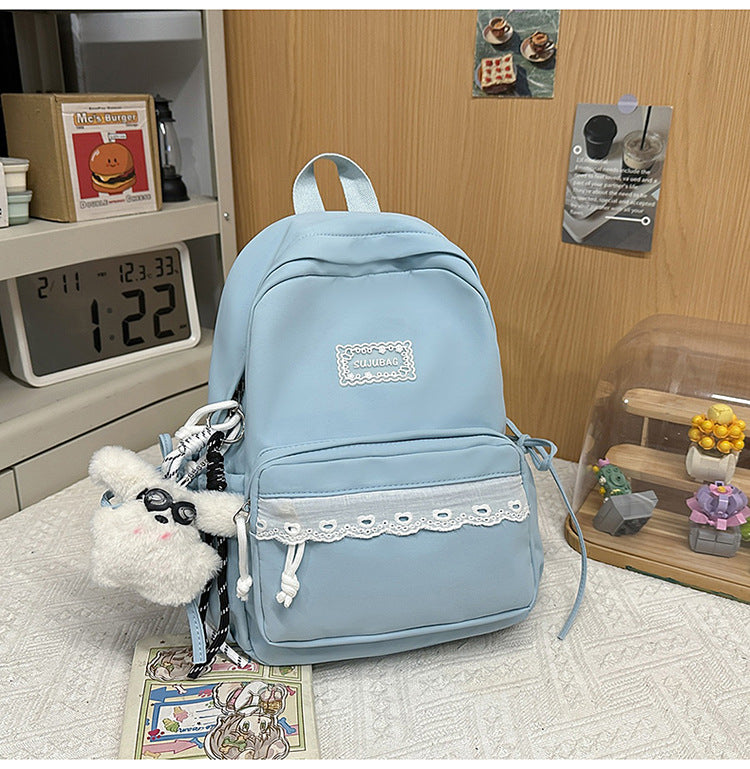 Cute brodert multi-lomme skole ryggsekk