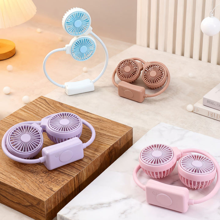 Kvinnens bærbare nakkefan med dual ventilasjonsteknologi Skanto