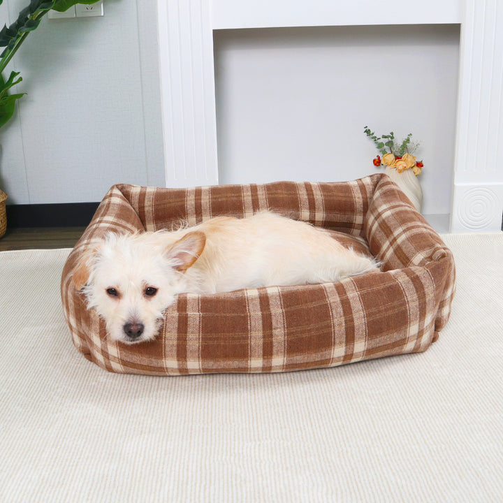 Koselig fleece-fôret hundeseng