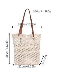 Designer shopping bag with hand-crocheted detail Skanto