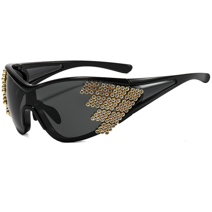 Dame Sporty Solbrille med glitrende dekor Skanto