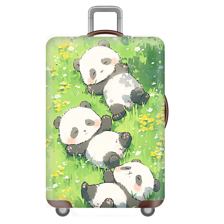 Unisex nan elastisk koffertrekk for hardplast trolley med søtt panda-motiv, elastisk beskyttelsestrekk med håndtak- og hjulåpninger Skanto