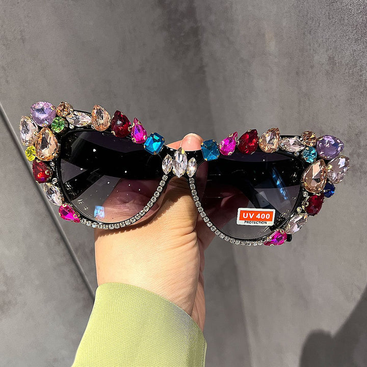 Dame Glamourøse Krystall-solbrille Skanto