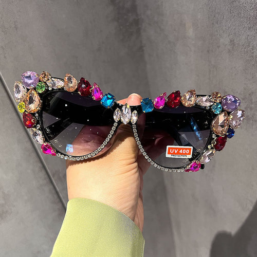 Dame Glamourøse Krystall-solbrille Skanto