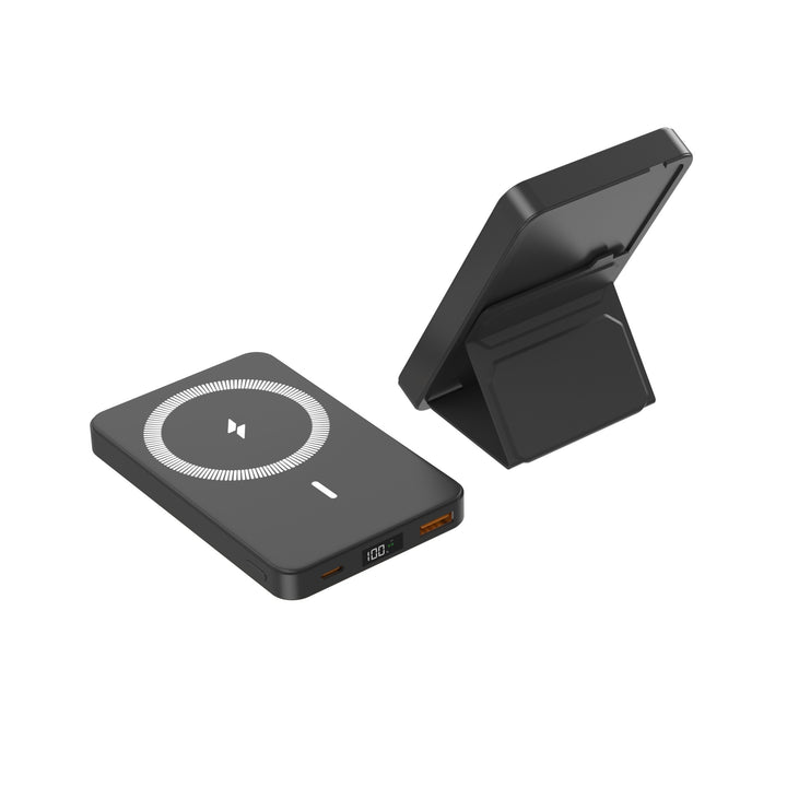 Magnetisk trådløs powerbank med innebygd stativfunksjon Skanto