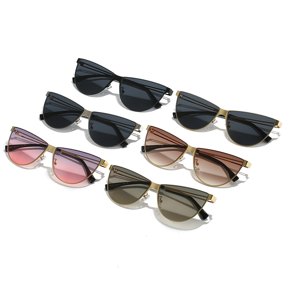 Damer Modische Cat-Eye solbriller med elegant metallramme Skanto