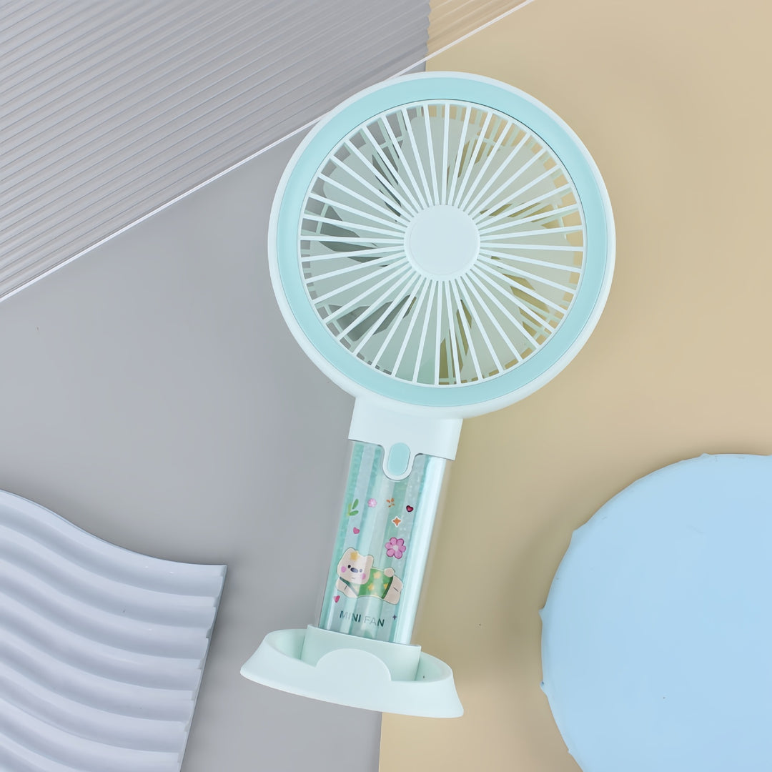 Dame bærbar mini-håndvifte med sprayfunksjon og ergonomisk design Skanto