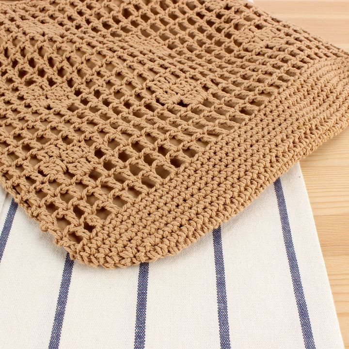 Hand-knotted tote bag made of natural cotton Skanto