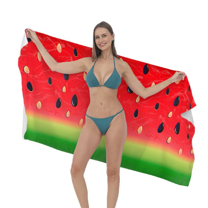 Strandhåndkle med lyst frukttema Skanto