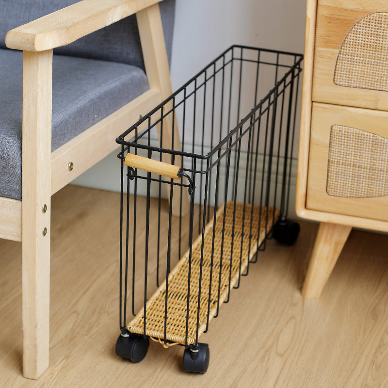 Rullende Rattan Oppbevaringsvogn Skanto