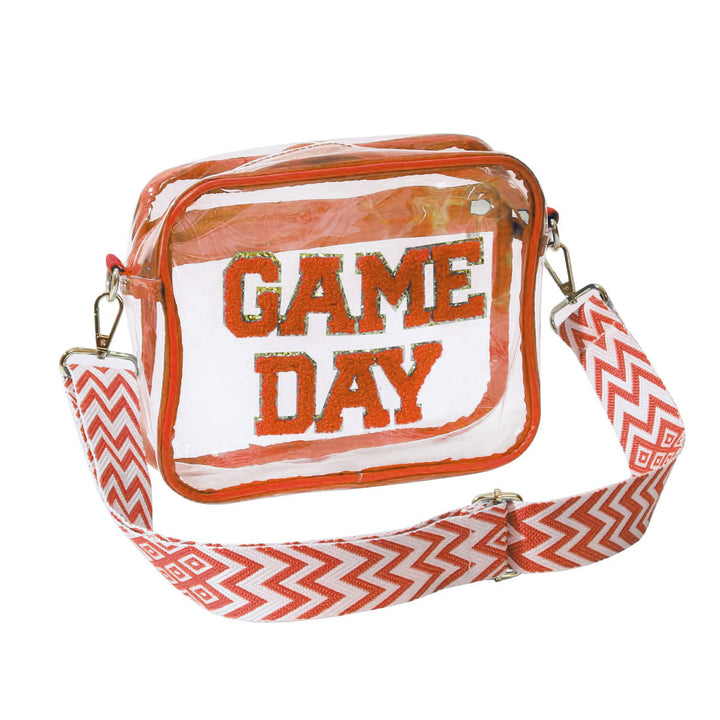 Gjennomsiktig skulderveske med moderne Game Day trykk Skanto
