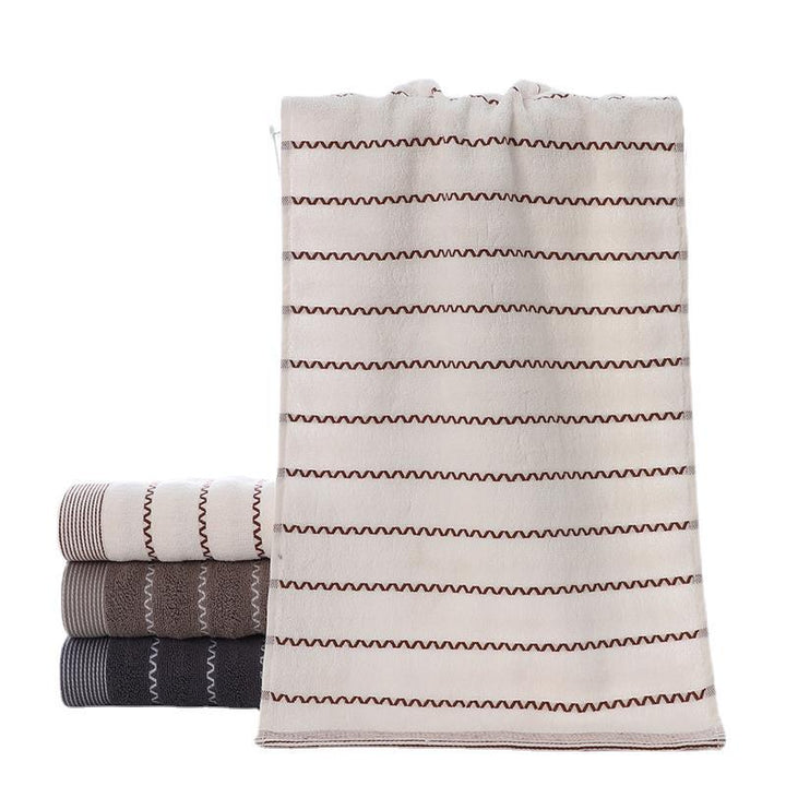 Dame Frottee Badetuch med moderne striper Skanto